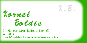 kornel boldis business card